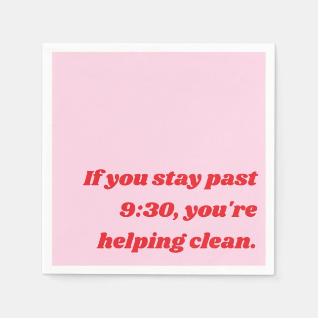 Funny Party Introvert Sassy Sarcasm Rosa Red Pappersservett (Framsidan)