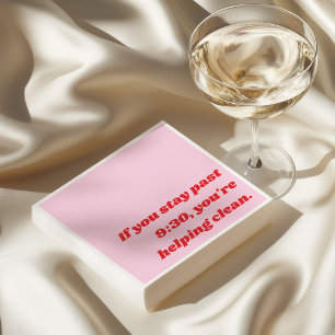 Funny Party Introvert Sassy Sarcasm Rosa Red Pappersservett