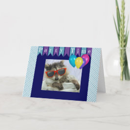 Funny Party Raccoon Birthday Card Kort