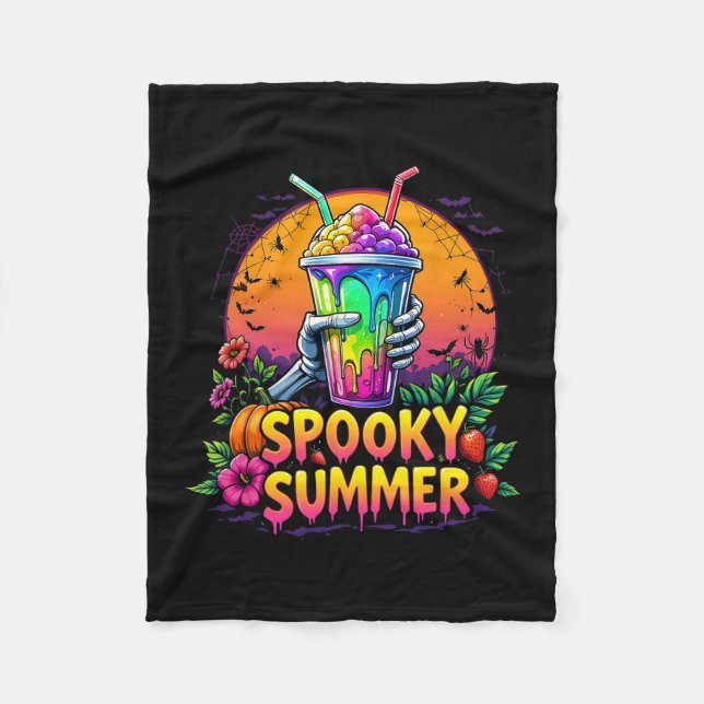 Funny Party Spooky Summer Drinks Summerween Vibes  Fleecefilt (Framsidan)