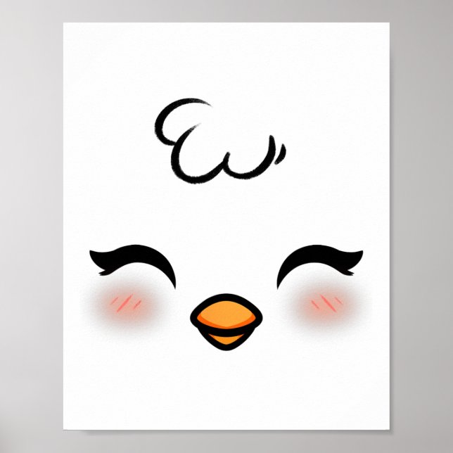 Funny Påsk Chick Ansikte Costume Halloween Boys Ki Poster (Framsidan)