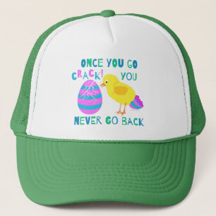 Funny Påsk Chick Egg Crack Humor Tecknad Keps