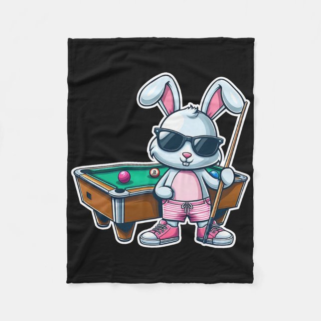 Funny Påsk Day Bunny Dunking Billiards Boys Kids Fleecefilt (Framsidan)