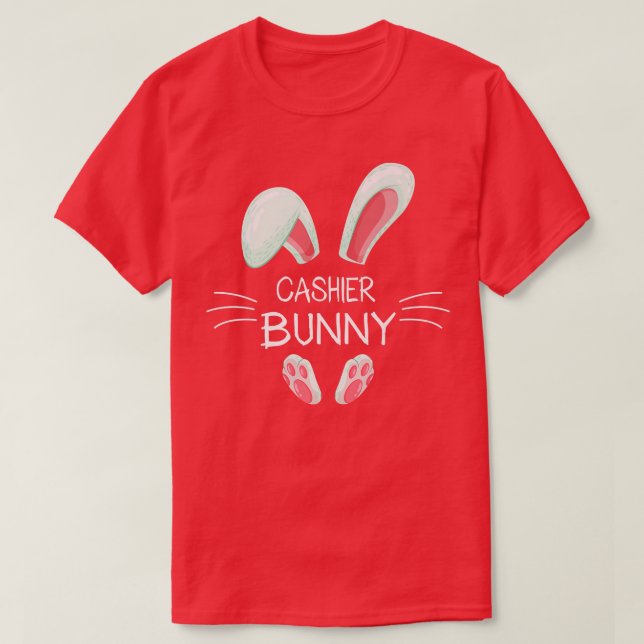 Funny Påsk Day Costume Matching Cute Cashier Bun T Shirt (Design framsida)