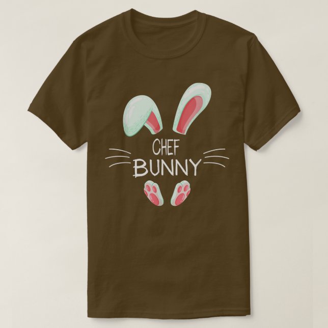 Funny Påsk Day Costume Matching Cute Chef Bunny  T Shirt (Design framsida)