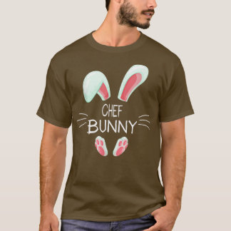 Funny Påsk Day Costume Matching Cute Chef Bunny  T Shirt