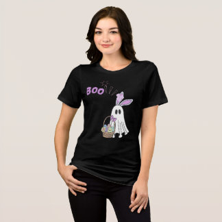 Funny Påsk Ghost Cute Halloween Bunny Egg Basket T Shirt