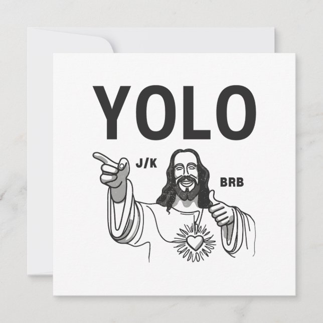 Funny Påsk Jesus YOLO Joking BRB Julkort (Framsida)