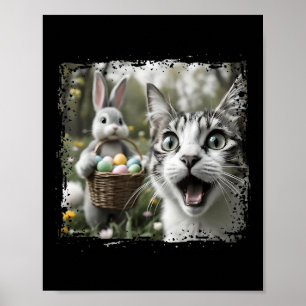 Funny Påsk-kattselfie med Påskhare Vuxna K Poster