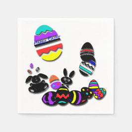 Funny Påsk Papper Napkins Digital Embossed, effekt Pappersservett