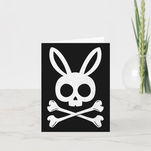 Funny Påsk Pirat Jolly Roger Bunny Skull Rabbit Kort (Framsida)