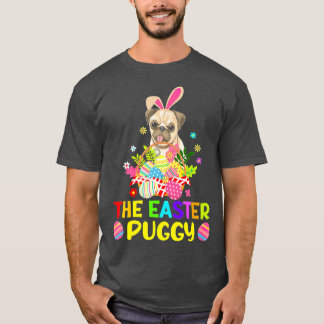 Funny Påsk Pug Bunny Ear Eggs Basket Hundar Kids M T Shirt