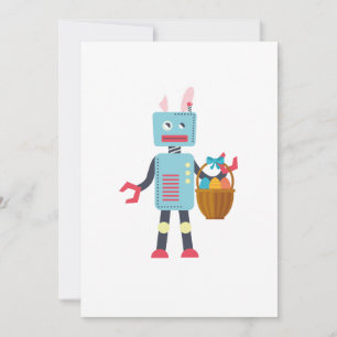 Funny Påsk Robot Påskhare for Boys Girls Julkort
