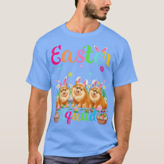 Funny Påsk Squad Bunny Ear Pomeranian Hund Lycklig T Shirt