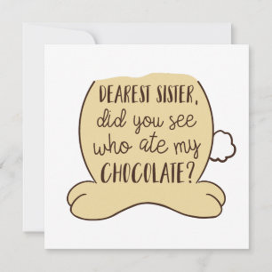 Funny Påsk Typography Quote Cute Bunny Sister Julkort