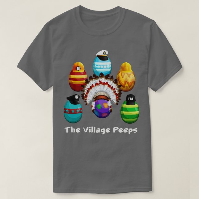 Funny Påsk Village Peeps Cute Chick Bunny T Shirt (Design framsida)