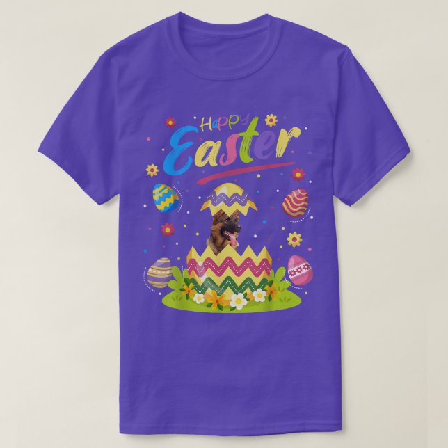 Funny Påskägg Älskare tyska Shepherd Hund E T Shirt (Design framsida)