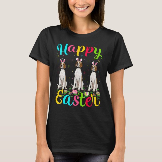 Funny Påskägg Bunny Engelska Pointer Hund Lycklig  T Shirt (Framsida)