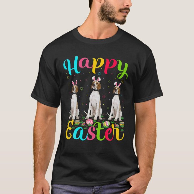 Funny Påskägg Bunny Engelska Pointer Hund Lycklig  T Shirt (Framsida)