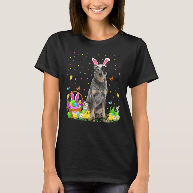 Funny Påskägg Hunting Australian Cattle Hund Eas T Shirt (Framsida)