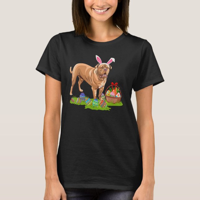 Funny Påskägg Hunting Bunny Dogue De Bordeaux D T Shirt (Framsida)