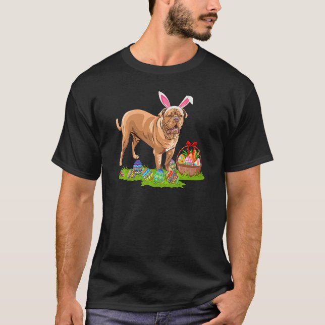 Funny Påskägg Hunting Bunny Dogue De Bordeaux D T Shirt (Framsida)