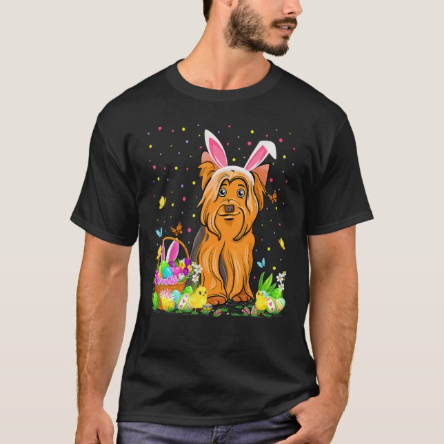 Funny Påskägg Hunting Yorkshire Terrier Hund Eas T Shirt (Framsida)