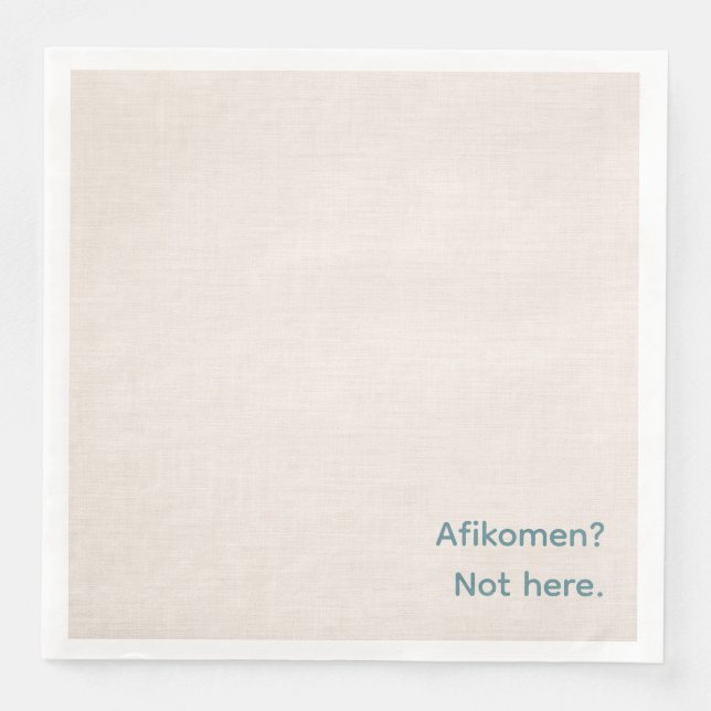 Funny Passover Seder Napkins - Afikomen? Pappersservett (Framsida)