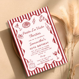 Funny Pasta La Vista Italienska middagen 40:e föde Inbjudningar