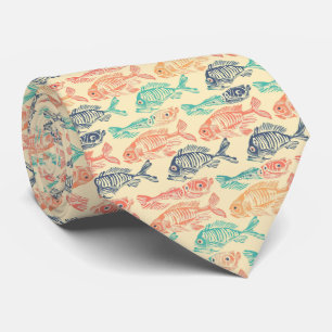 Funny Pastel Fishbone Neck Tie Slips