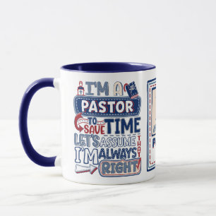 Funny Pastor Alltid Höger Christian Humor Mugg