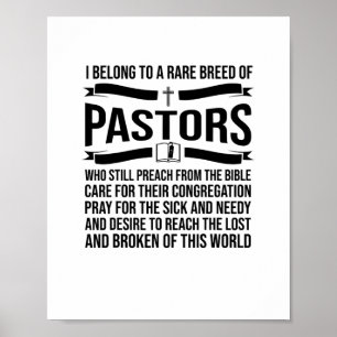Funny Pastor Appreciation Gift Christian Preacher Poster