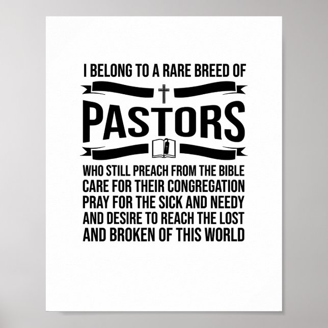 Funny Pastor Appreciation Gift Christian Preacher Poster (Framsidan)