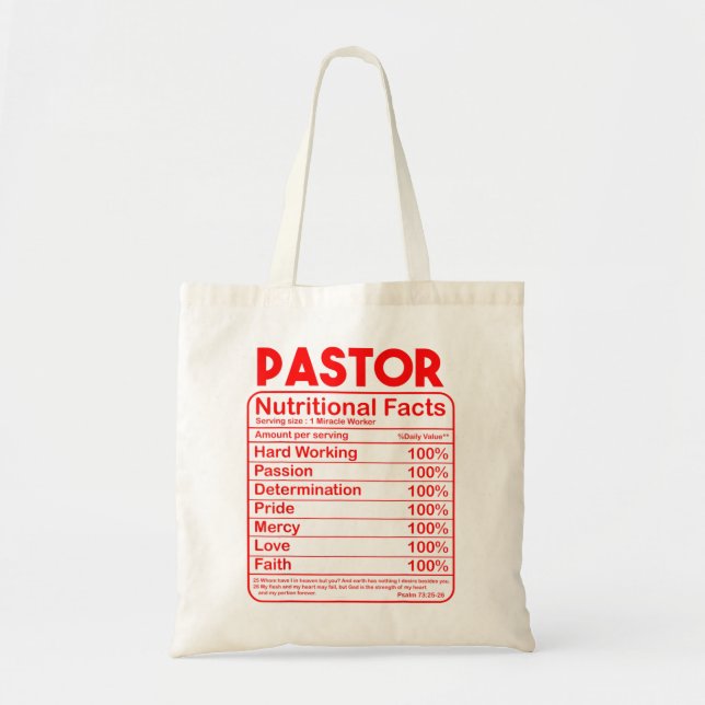 Funny Pastor Apprecision Gift För manar Women Cool Tygkasse (Framsidan)