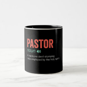 Funny Pastor-definition Två-Tonad Mugg