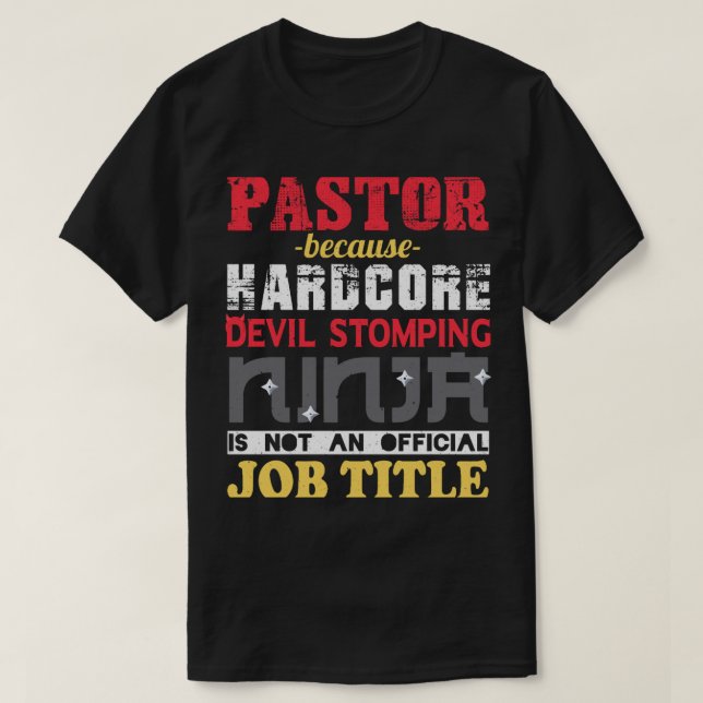 Funny PASTOR-jobbtitel, Gift T Shirt (Design framsida)