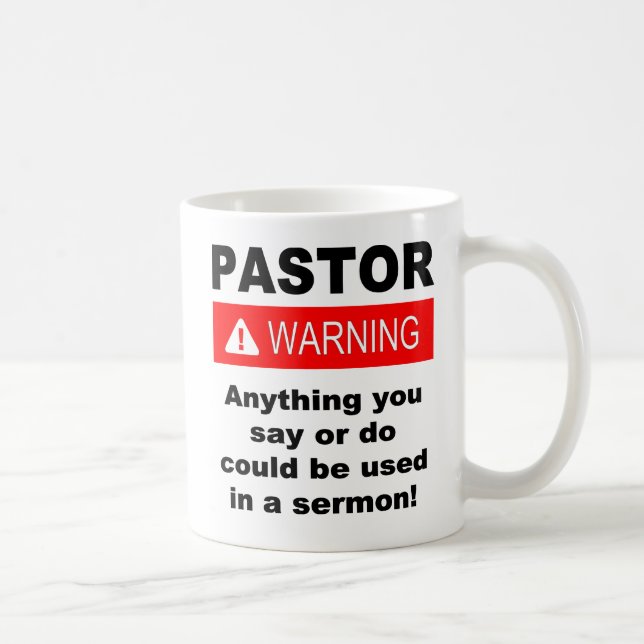 Funny Pastor Warning Christian Kaffemugg (Höger)