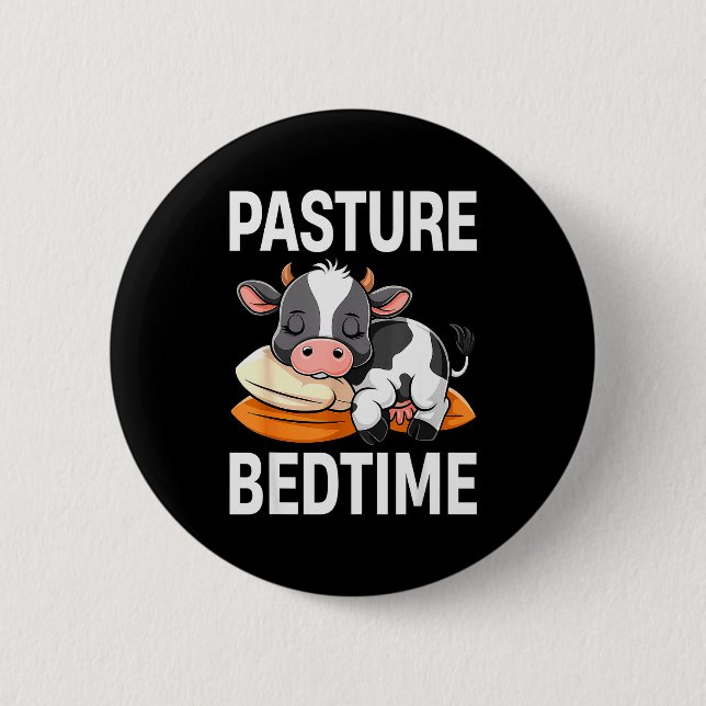 Funny Pasture Bedtime Cute Cow Pajamas Pj Sleep  Knapp (Framsida)