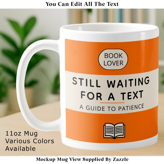 Funny Patience Title Retro Paperback Cover Orange Kaffemugg (Skapare uppladdad)