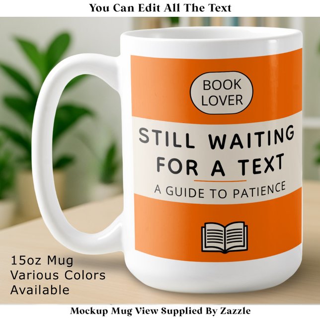 Funny Patience Title Retro Paperback Cover Orange Kaffemugg (Skapare uppladdad)