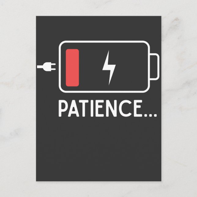 Funny Patient Mamma och Pappa Low Battery Nyfödd b Vykort (Framsida)