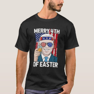 Funny Patriotic Biden Merry 4th of Påsk Us Ameri T Shirt