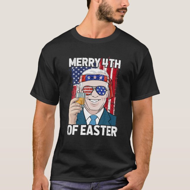 Funny Patriotic Biden Merry 4th of Påsk Us Ameri T Shirt (Framsida)