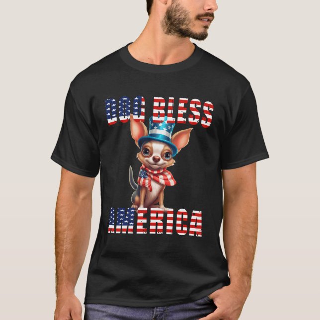 Funny Patriotic Chihuahua T Shirt (Framsida)