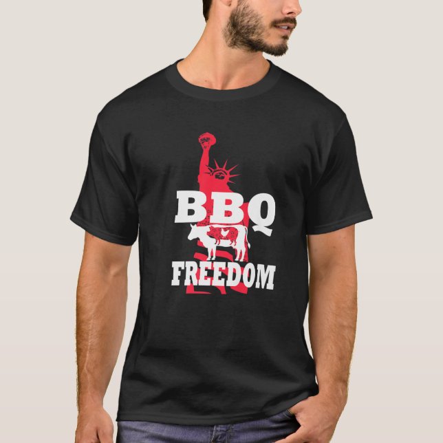 Funny Patriotic Grilling-tillbehör Barbecue Free T Shirt (Framsida)
