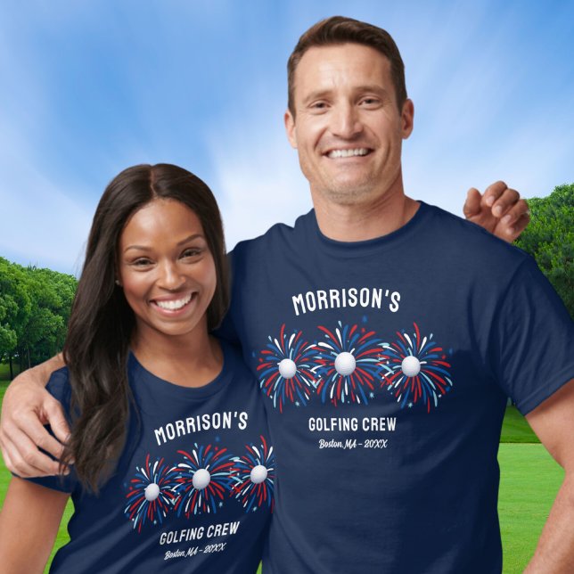 Funny Patriotic juli 4:e Fireworks Golfer Golfing T Shirt (Skapare uppladdad)