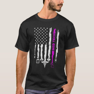 Funny Patriotic Med Tech USA flagga Nurses Med Tec T Shirt