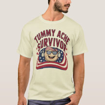 Funny Patriotic Pappa Tee - Tummy Ache Survivor