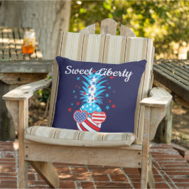 Funny Patriotic Pineapple Kudde
