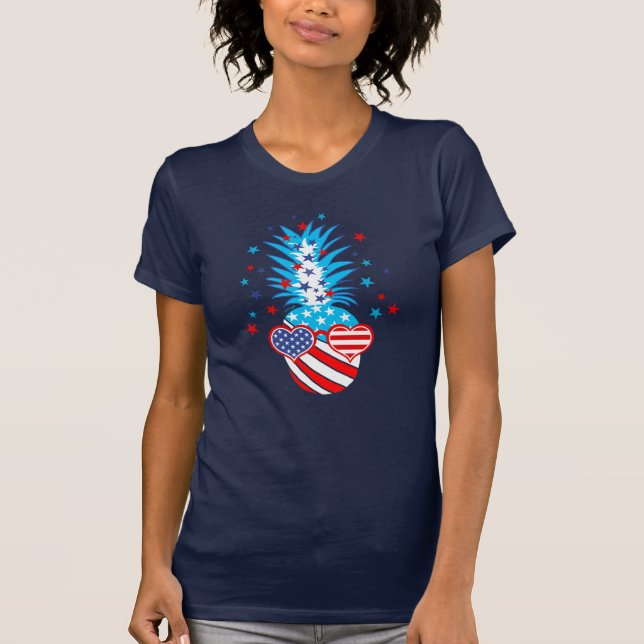 Funny Patriotic Pineapple T Shirt (Framsida)